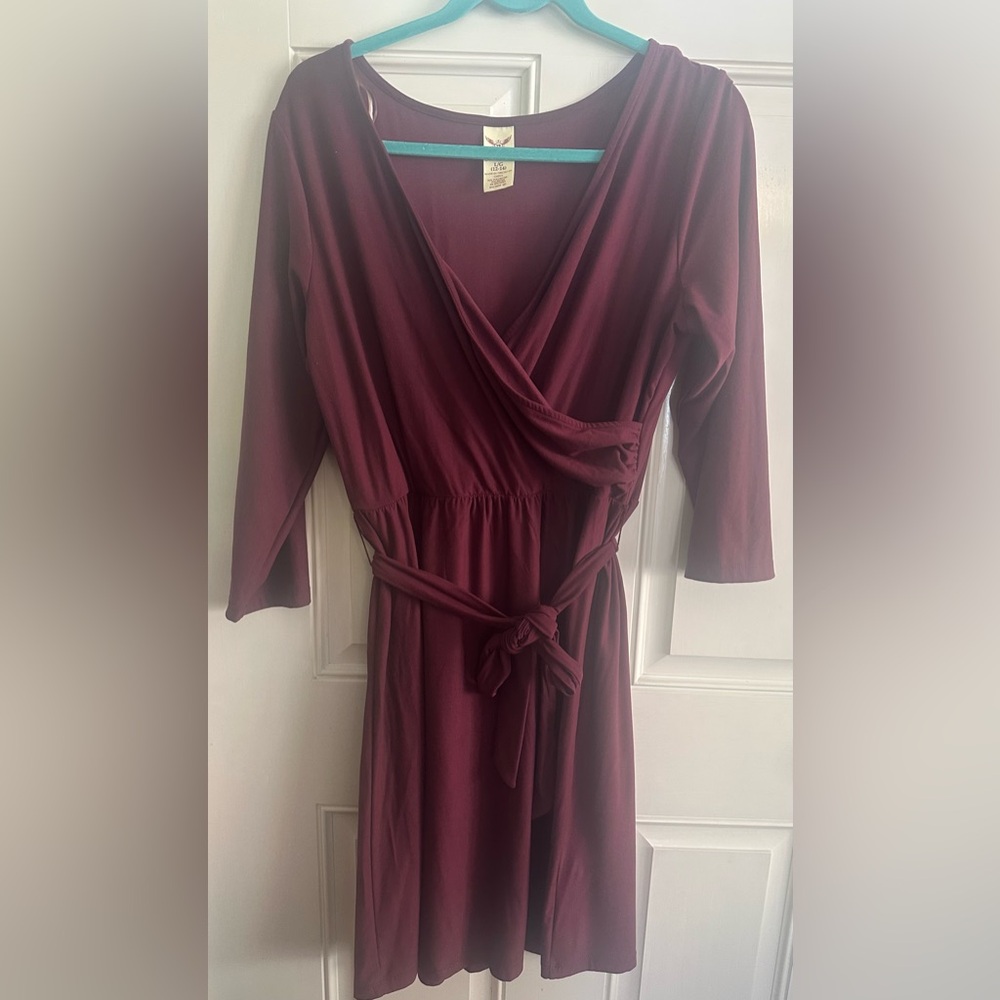 Faded Glory Deep Red Long Sleeve Dress